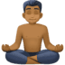 🧘🏾‍♂️ man in lotus position: medium-dark skin tone display on Facebook